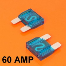 High Quality 2 x 60 Amp Maxi Blade Fuse Fuses Blue 60A Car Van Bike Large Fuse