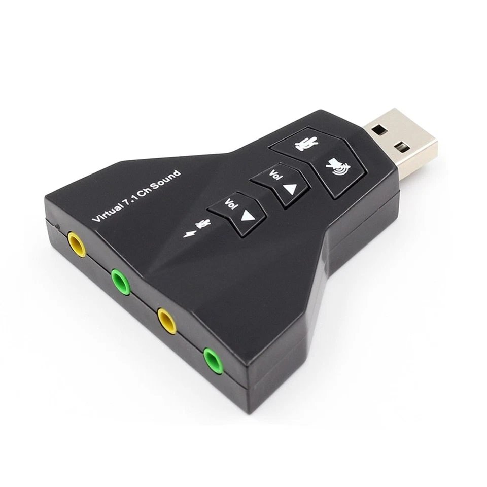 USB 2.0 To Dual 3.5mm Mini External 7.1 Channel Virtual Audio Sound Card Adapter - Image 2 of 4