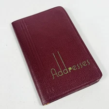 VTG Unused "Marquette Quality"  Small Burgundy Address Book 4.5" x 3"