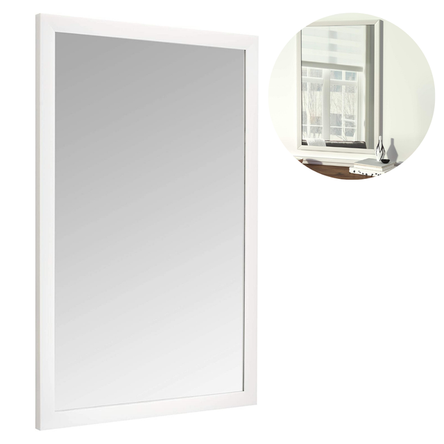 Rectangular Bathroom Wall Mirror With White Modern Frame 24 X 20 Inch For Sale Online Ebay