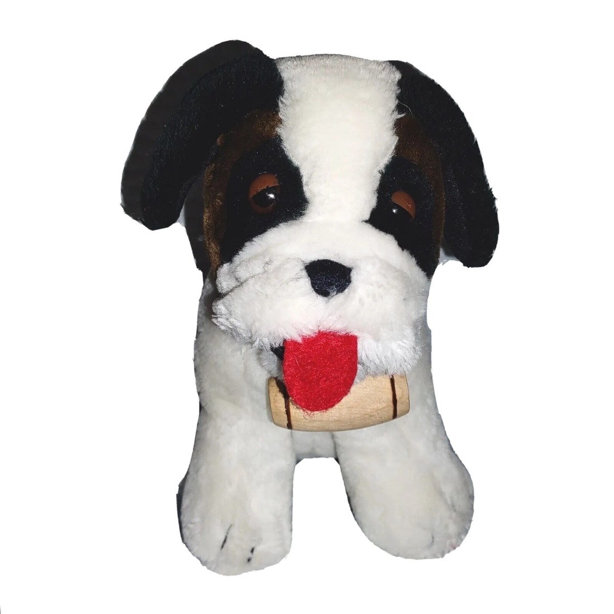 Dakin ST. BERNARD Dog Brown White 10in Plush 1990 Barrel Valley