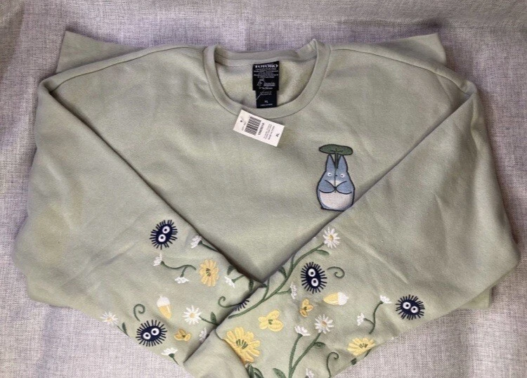 XL Our Universe My Neighbor Totoro Forest Spirits Embroidered Crewneck