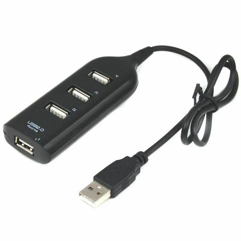 1pc Black USB 2.0 Hi-Speed 4-Port Splitter Hub For PC Notebook Plug & Play - Image 2 of 4