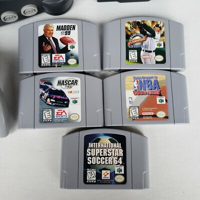 Nintendo 64 N64 with OEM Controller + Cables + Jumper Pack Pak + 5