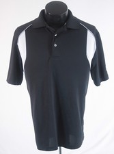 PGA Tour Men's Golf Polo Shirt Men's Medium Black Short Sleeve Air Flux Dri-Fit