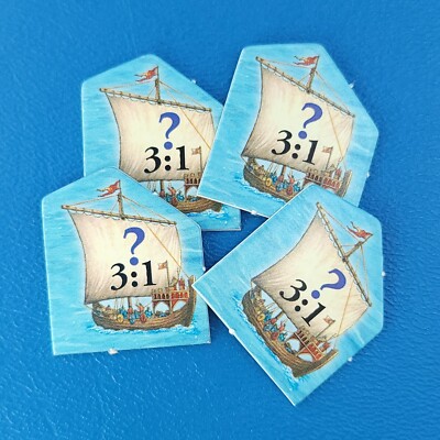 Settlers Catan 3061 4 Harbor Tokens 3:1 Replacement Game Piece Complete ...