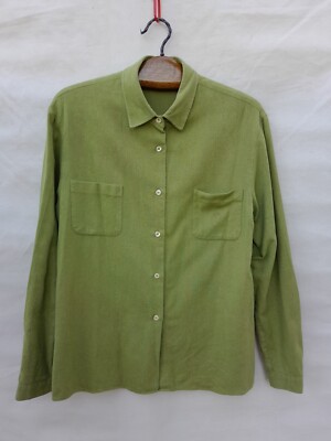 Burberry London Shirt Women's EU46 Green Logo Pockets Made n