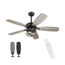 Farmhouse Ceiling Fan, 52Inch Ceiling Fans with Lights and Remote Control, Ru...