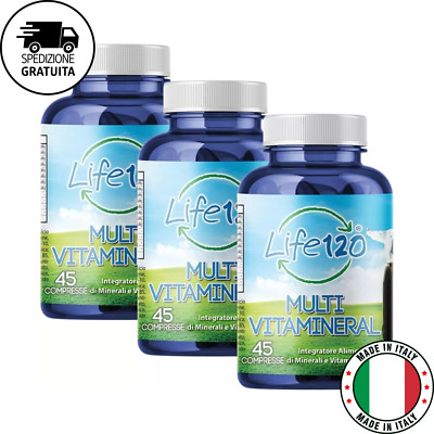 Life 120 Multivitamin Mineralien B12 Zink Eisen 3x45 Tab Vegan Hochdosiert