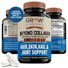 Beyond Multi Collagen Capsules - 1800 mg - Types I II III V & X, 90 Capsules