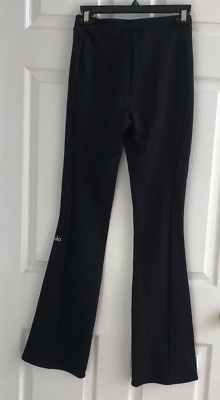 Alo High Waist Zip It Flare Legging Size S Black Reguar Length