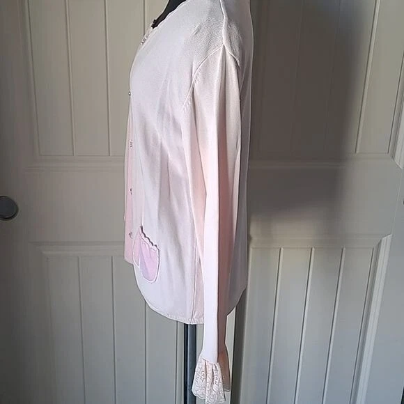 Cárdigan rosa vintage April Cornell S Foto 2 de 4