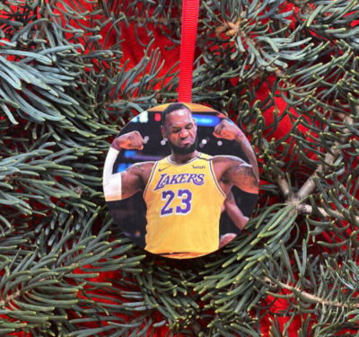Lebron James Los Angeles Lakers CHRISTMAS TREE ORNAMENT Custom