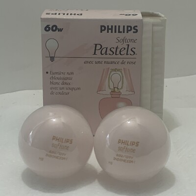 Philips 60w Glare Free Softone Pastels With A Hint Of Pink Lightbulbs Pack Of 2