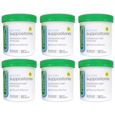 6 Pack Fleet - Glycerin Suppositories, Laxative, Adult Jar, 100 Each