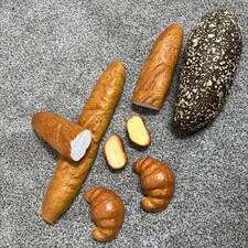 Lot Of 8 VTG Faux Fake Breads  Wedges  Croissants Prop Food Stage Food Display