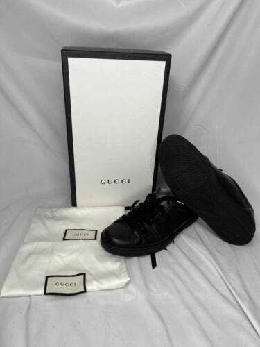 Ace leather low trainers Gucci Black size 7 UK in Leather - 32219899