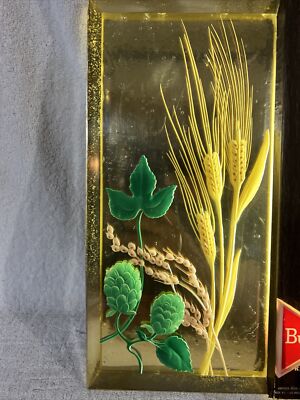RARE BUDWEISER HOPS WHEAT LIGHTED BEER SIGN ANHEUSER-BUSCH SAINT
