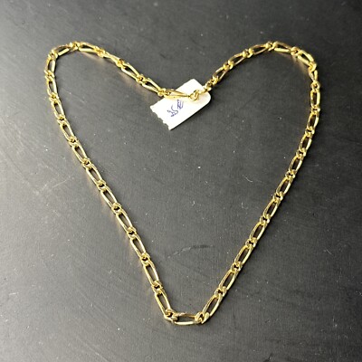 Collier Maille Art Nouveau Années 1930 - Plaqué Or 18k, Motif Nœud Simple, Chaîne Vintage Française