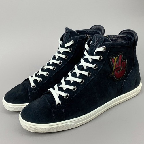 top sneakers navy blue suede 