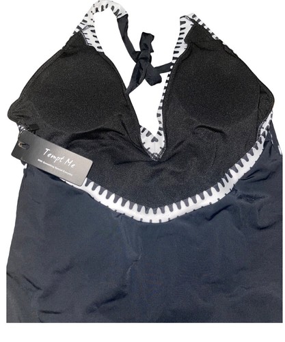 NEW Tempt Me One Piece Swimsuit Women’s XL Sexy Plunge Halter Tie Size - 第 6/9 張圖片