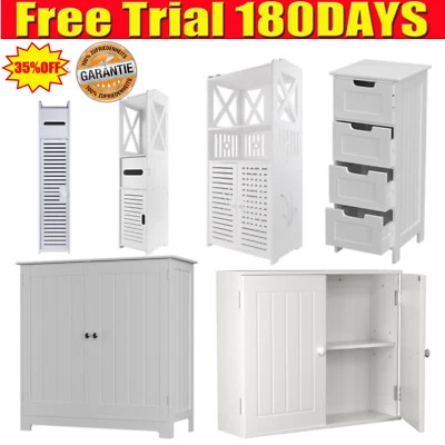Bathroom Storage Cabinet Shelf Pantry Cupboard Cabinet Drawer Adjustable Shelves