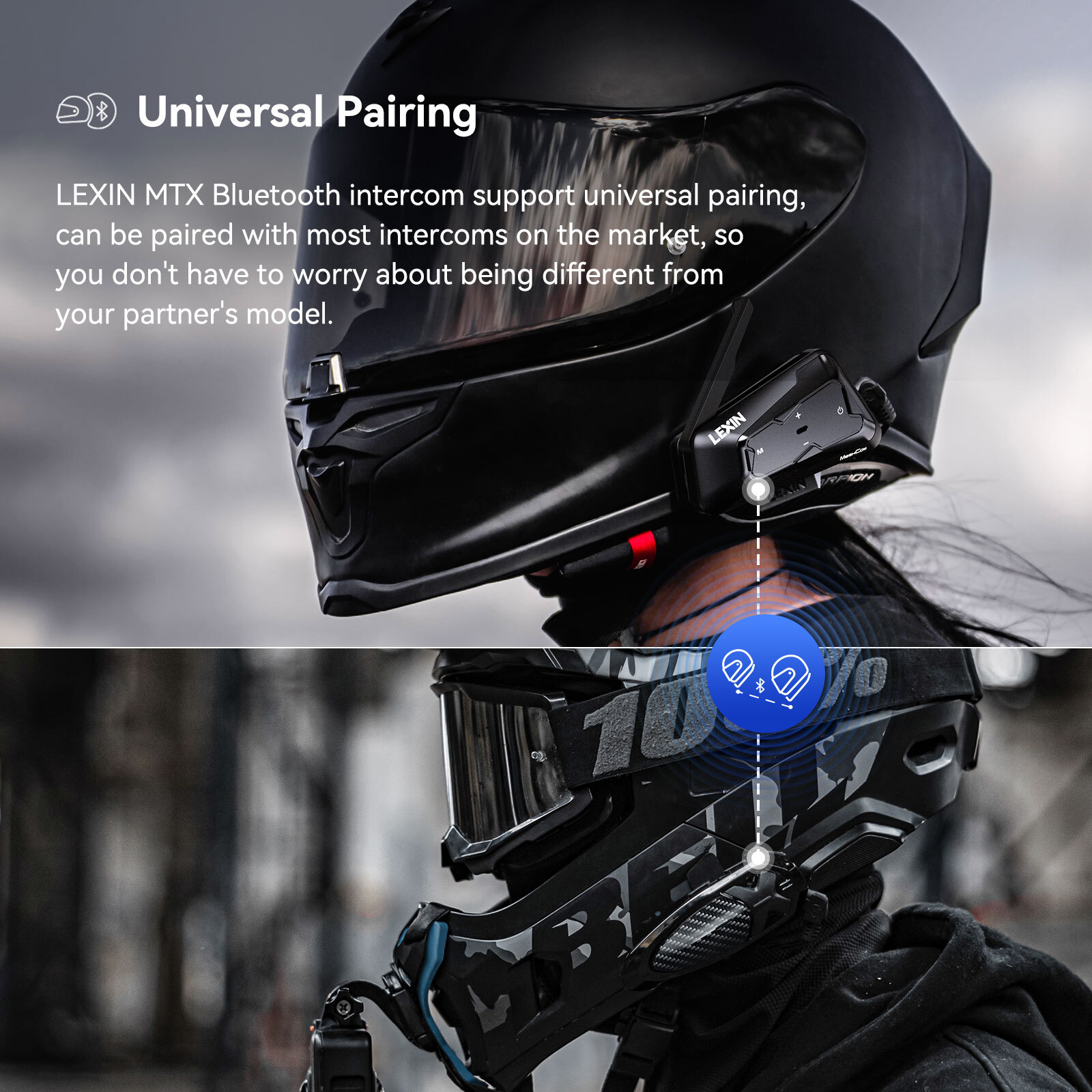 Vs Cardo LEXIN Novus Otorcycle Bluetooth Headset, 32