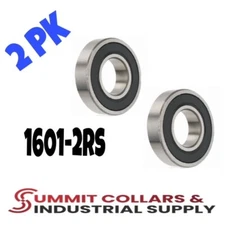 1601-2RS rubber seals bearing 1601-rs ball bearing 3/16"x11/16"x5/16" (2pk)