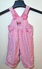 Vintage OshKosh B'Gosh Baby Overalls 6-9 Months No Tag Pink Vegetable Gingham