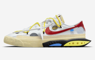 Nike Blazer Low Off White University Red Sail DH7863-100 Mens New