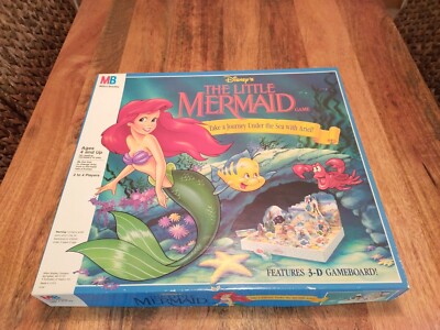 1990 Milton Bradley Walt Disney Die kleine Meerjungfrau 3D Brettspiel selten Spiel