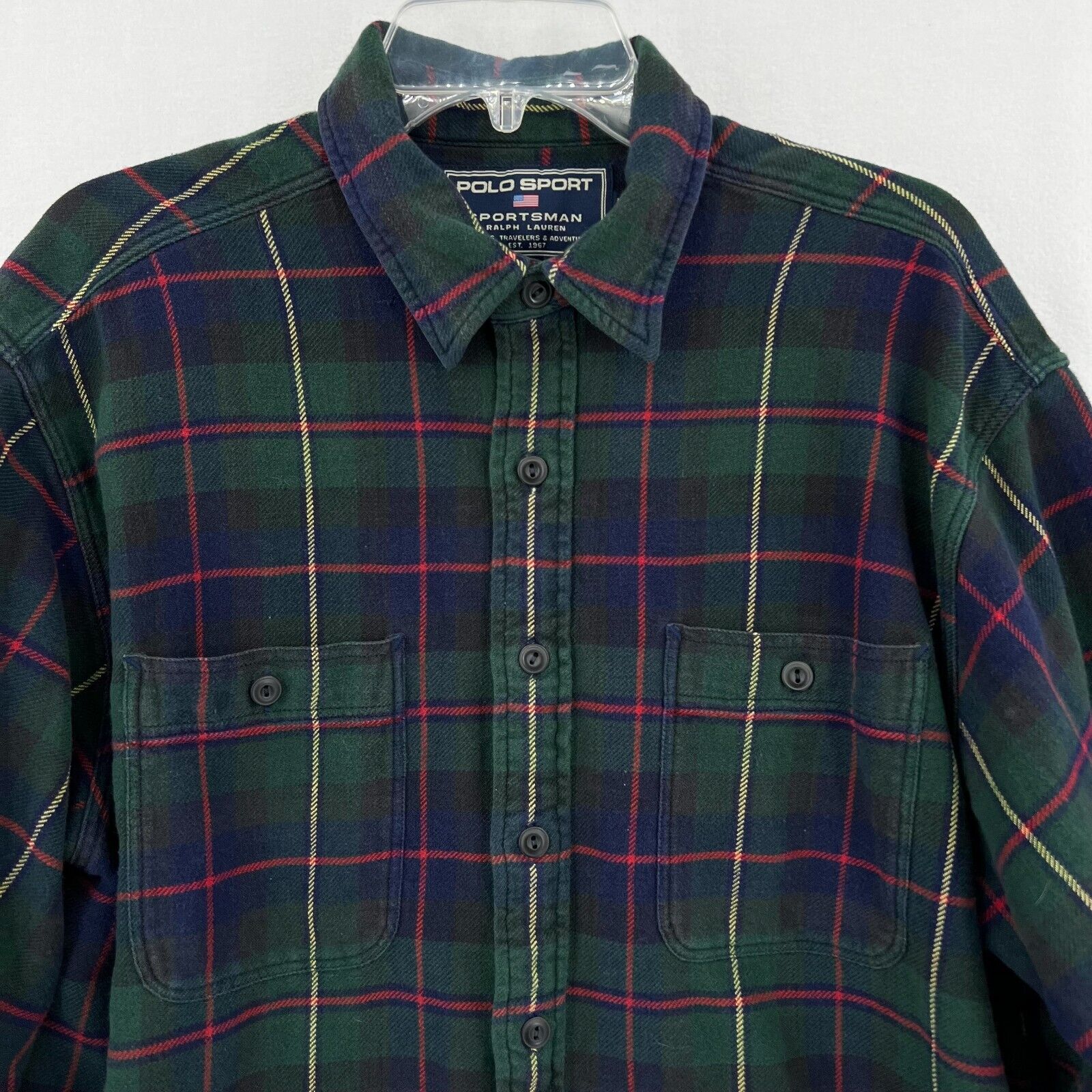 Polo Sport Sportsman Flannel Shirt Men's Size L M… - image 5