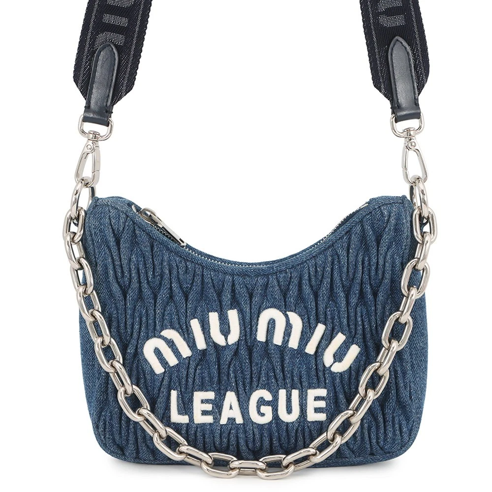 Miu Miu — MIUMIU Matelasse 2-Way Bag Denim Blue 5BH211