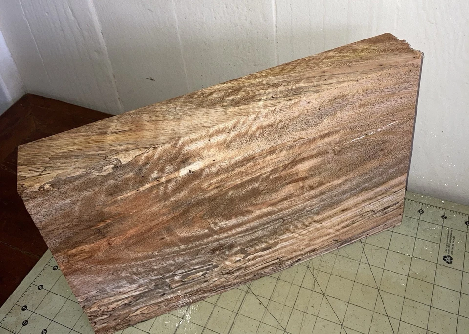 Un bloque grande de mango hawaiano rizado dividido ~ 13 3/4" x 8 7/8" x 2" (#602) Foto 4 de 4