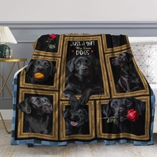 Black Dog Gift Blanket for Girls Soft  Funny All-Season Decorative for Couch...