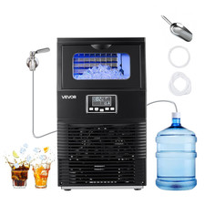VEVOR Commercial Ice Maker Machine, 90 lbs/24h with 12Lbs Storage, 2 Water Inlet