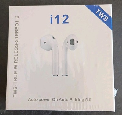 TWS 5.0 Earbuds Wireless Bluetooth Earphones, Stereo i12, Auto Pair Sealed NEW
