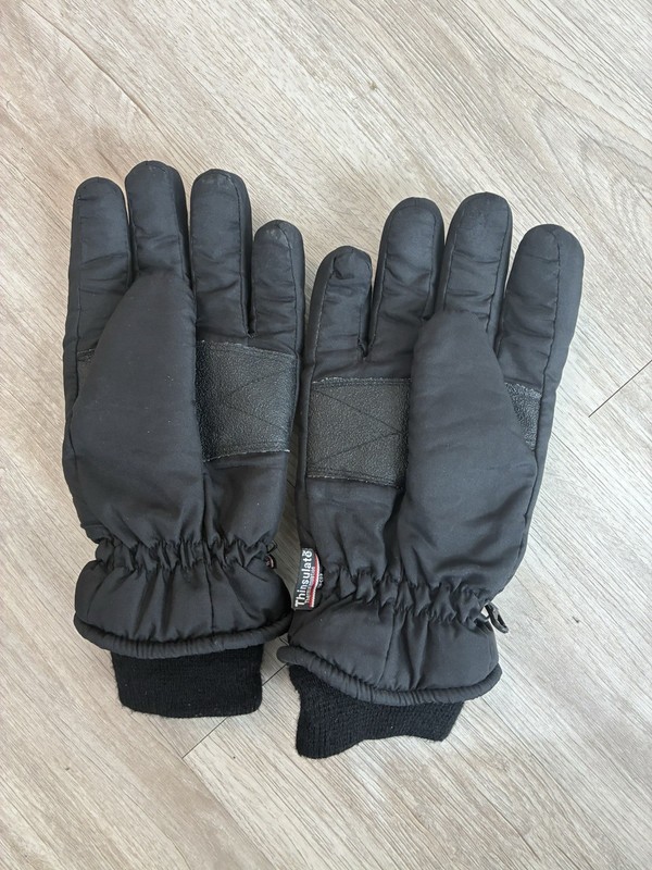 Thinsulate Men's Winter Black Insulated Lined Nylon Knit Gloves L/XL