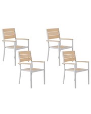 Set of 4 Garden Chairs PRATO Beige