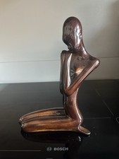 Vintage 1970s Ceramic Hagenauer Nubian Style Figure - Signed Hazel & Roy 1976