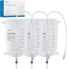 3 Pack Catheter Bags, 1000Ml/33.8Oz, Catheter Leg Bags, 18" Tubing Easy-Tap Le