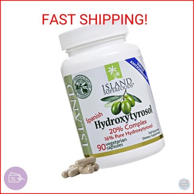 Island Nutrition, 20% Hydroxytyrosol Complex  Olive Fruit Extract - Super Streng
