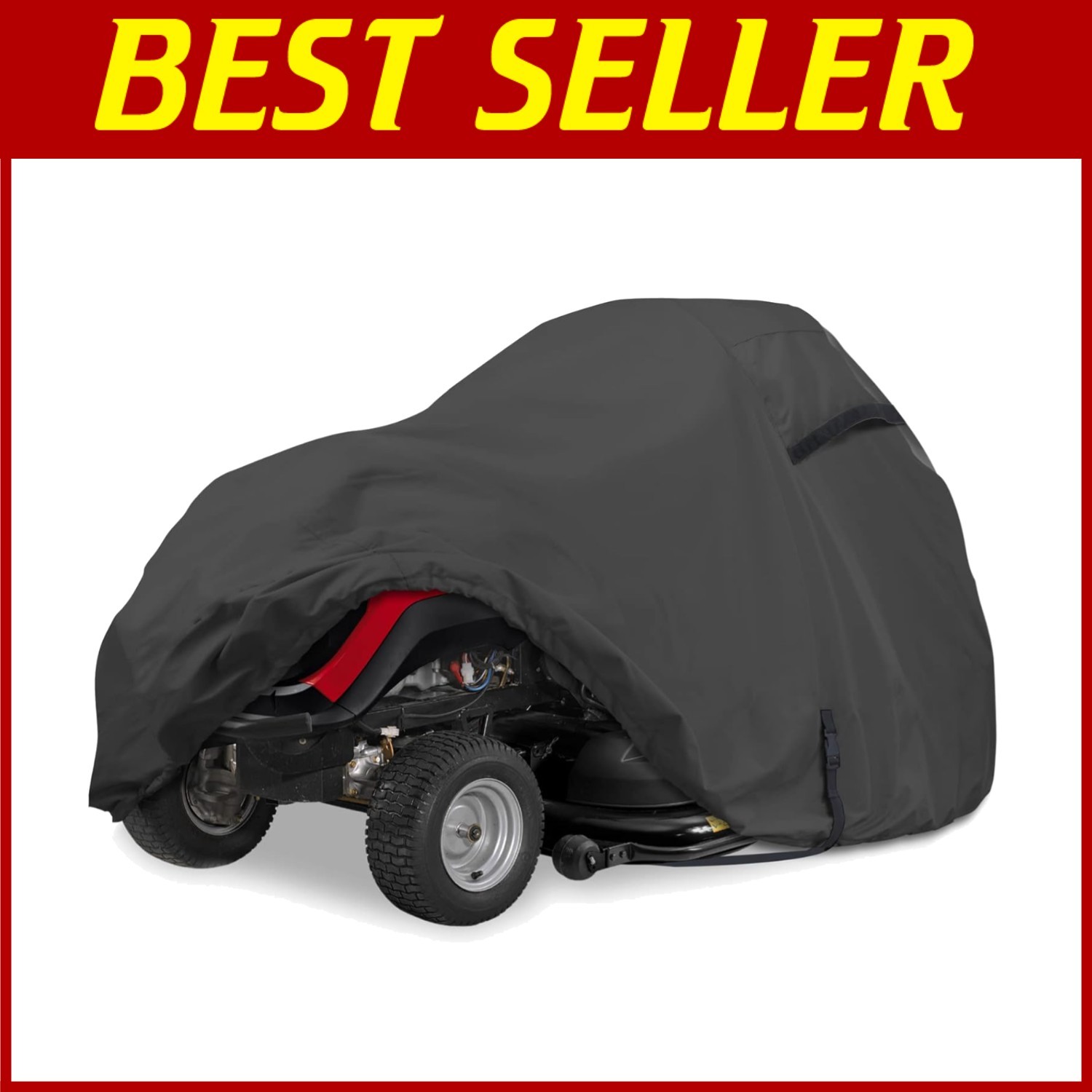 Black Heavy Duty Riding Mower Cover - Easy Install with Storage Bag Included