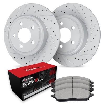 R1 Concepts Drilled & Slotted Brake Kit w Optimum Pads