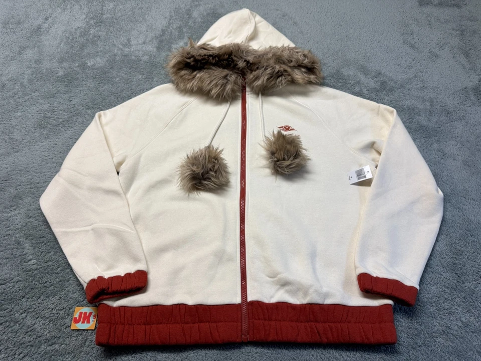 NEW Disney Cruise Line Hoodie Womens XL Beige Alaska Minnie Mouse Fur Trim DCL - Image 2 of 4