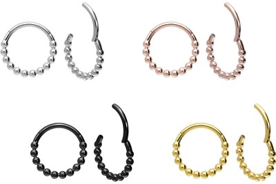 PIERCINGLINE  Piercing Ring Titan Segmentring Clicker KUGELN
