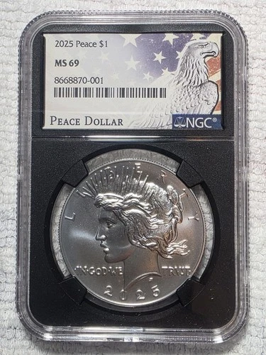 2025 $1 Peace Uncirculated Silver Eagle Dollar NGC MS69  #2131