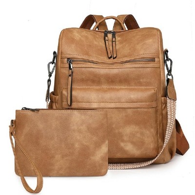 Rucksack Damen Für Leder Rucksack Set Mit Geldbörse,Modern AntiDiebstahl Ruck...
