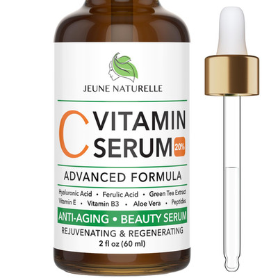 All Natural 20% Vitamin C Serum + 6 Active Boosters for Face, Dark Spots, Wrinkl