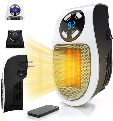 #ad #ad 450W Mini Space Heater With Temperature Detection Remote Wall Outlet Electric S $44.69